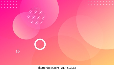 Pink background with abstract wavy. Circle shapes composition.  dynamic background, gradient color, flowing shapes,. Usable for landing page, presentation and wallpaper

