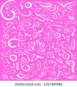 pink background abstraction from white various shapes and lines-02 vector