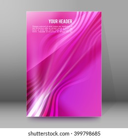 Pink background advertising brochure design elements. Blurry light glowing graphic form for elegant flyer. Vector illustration EPS 10 for booklet layout, wellness leaflet, newsletters beauty salon