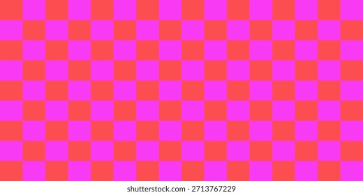 pink background banner with checkered pattern