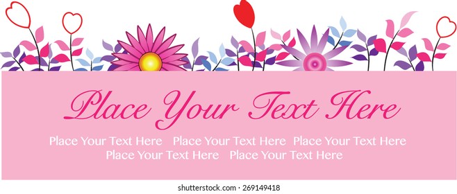 pink background banner with flower