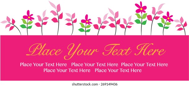 pink background banner with flower