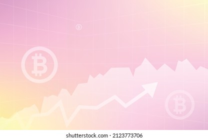 pink background, Bitcoin crypto currency illustration vector for page, logo, card, banner, web and printing.
