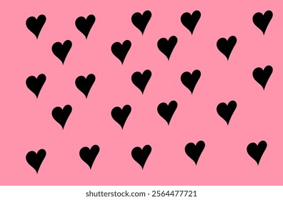 pink background with black hearts