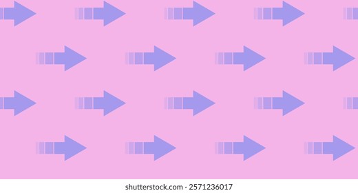 Pink background with blue arrows arranged in a repeating pattern showcasing simple design elements