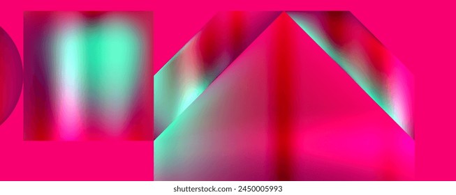 The pink background, with a blurred image of a house, adds colorfulness and a touch of violet and magenta. The triangle pattern enhances the material property and creates a vibrant and stylish look