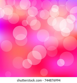 Pink background with bokeh lights. Vector design for your cards, banners, flyers, brochures, posters, printing, invitation cards etc.