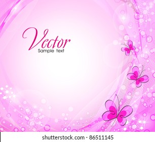Pink Background Butterflies Stock Vector (Royalty Free) 86511145 ...