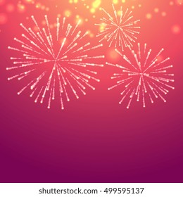 pink background with celebration fireworks