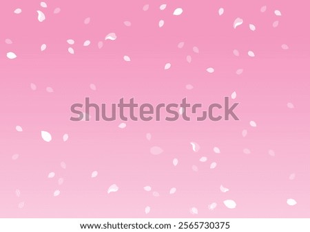 Pink background with cherry blossom petals falling