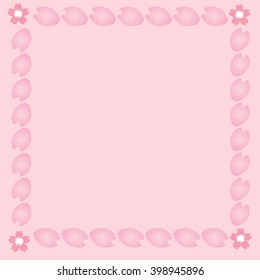 Pink background with cherryblossom lobe as a frame and flower you can put any thing on the space one