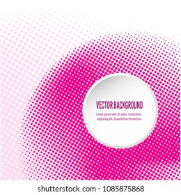 Pink background with Circular halftone dots vector
