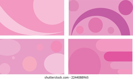 pink background with colorful circles with space for text. collection of creative designs for business cards, invitations, and others. sets of various styles