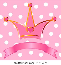 Pink background with crown for true princess