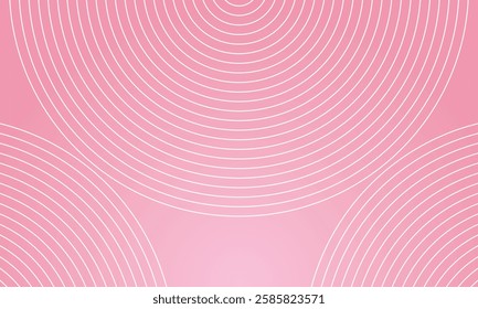 Pink background with curved line shape pattern. Abstract geometric pattern wallpaper