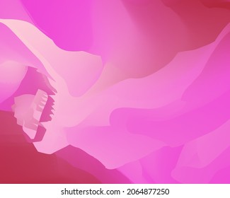 Pink background. Cute abstract wallpaper for your design. Graphic gradient in liquid style. Valentine's Day, feminism. Women's Day. Printable cover for the site