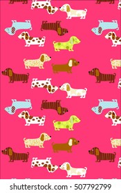 Pink background with cute puppy suitable for wallpaper, postcard, and scrap paper