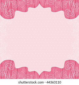 pink  background with decorative ornaments, vector