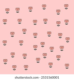 pink background design with rose flower face