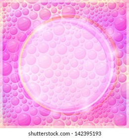 Pink Background Design of Round Form and Bright Colors. Fantasy Abstract Card