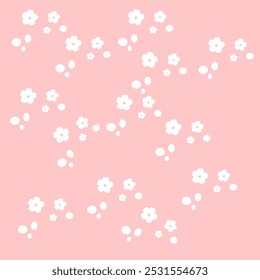 Diseño de fondo rosa con flores blancas