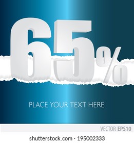 Pink background and with a discount of 65 percent