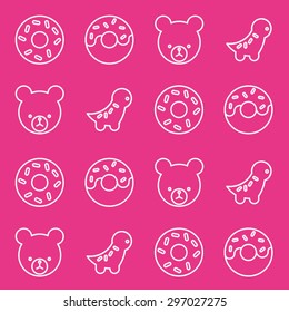 Pink Background Donuts Pattern