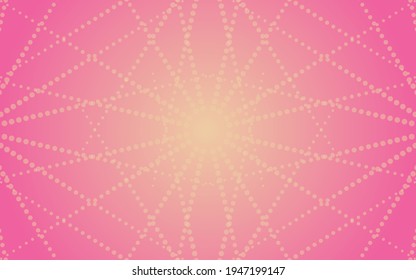 Fondo rosa con puntos y luz. Fondo abstracto con diseño de puntos de medio tono. Ilustración vectorial.