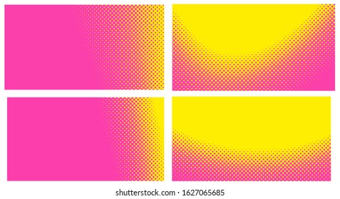 Pink background with dots. Set abstract background with halftone dots design. Vector illustration for comic book.
