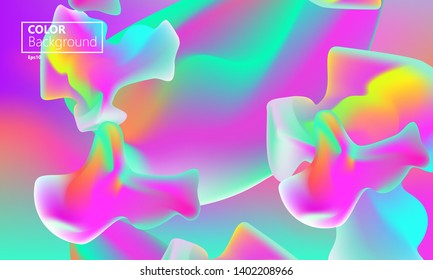 Pink background. Dynamic shapes composition. Abstract fluid design. Colorful wallpaper. Vector.