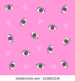 
Pink background with eyes