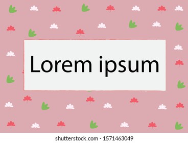 Pink background with floral patterns and for writing text in the middle
