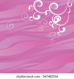 pink background with flourish corner
