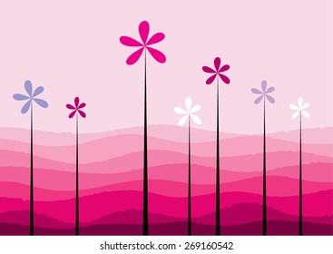 pink background with flower