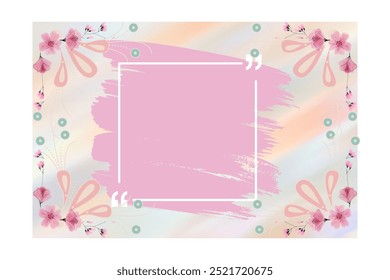 pink background with flower frame on the right and left edges