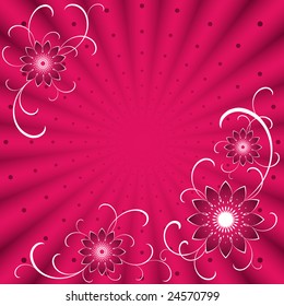 Pink background with flowers