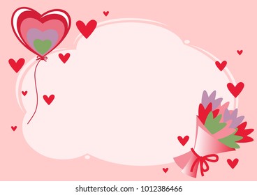 pink background with flowers and hearts