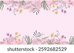 A pink background with a flowery border