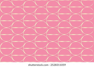 Plano de Fundo Rosa com Círculo Geométrico e Padrão de Linha