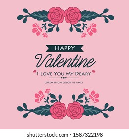 Pink background gives a romantic impression, for card of happy valentine. Vector