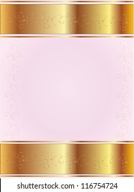 Pink background with gold. Celebratory pink background with gold. 10 EPS.