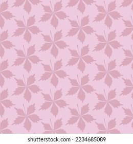 Fondo rosa con hojas de uva. Patrón decorativo sin fisuras para envolver papel, papel pintado, textil, tarjetas de felicitación e invitaciones.