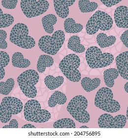pink background with gray hearts vector