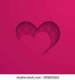 pink background with a heart and a frame