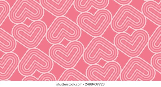 pink background with heart icon pattern. beautiful design for banner template, poster, greeting card, social media, web.