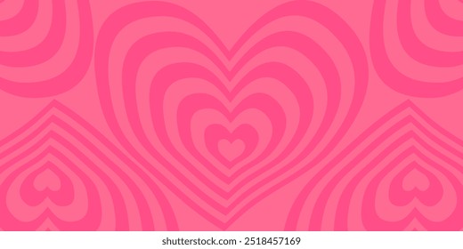 pink background with heart icon pattern, design for banner template, poster, greeting card, social media, web