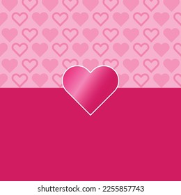 Pink background with heart and place for your text. Vector illustration.