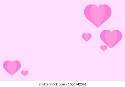 Pink background with heart shape.