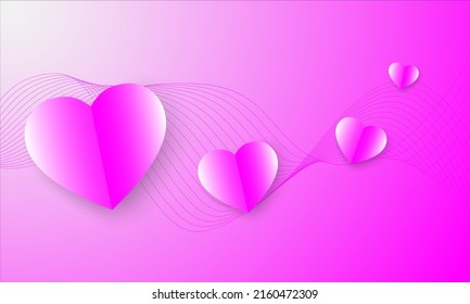 pink background heart shaped illustration For use in important festivals Eps 10