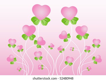 pink background with hearts